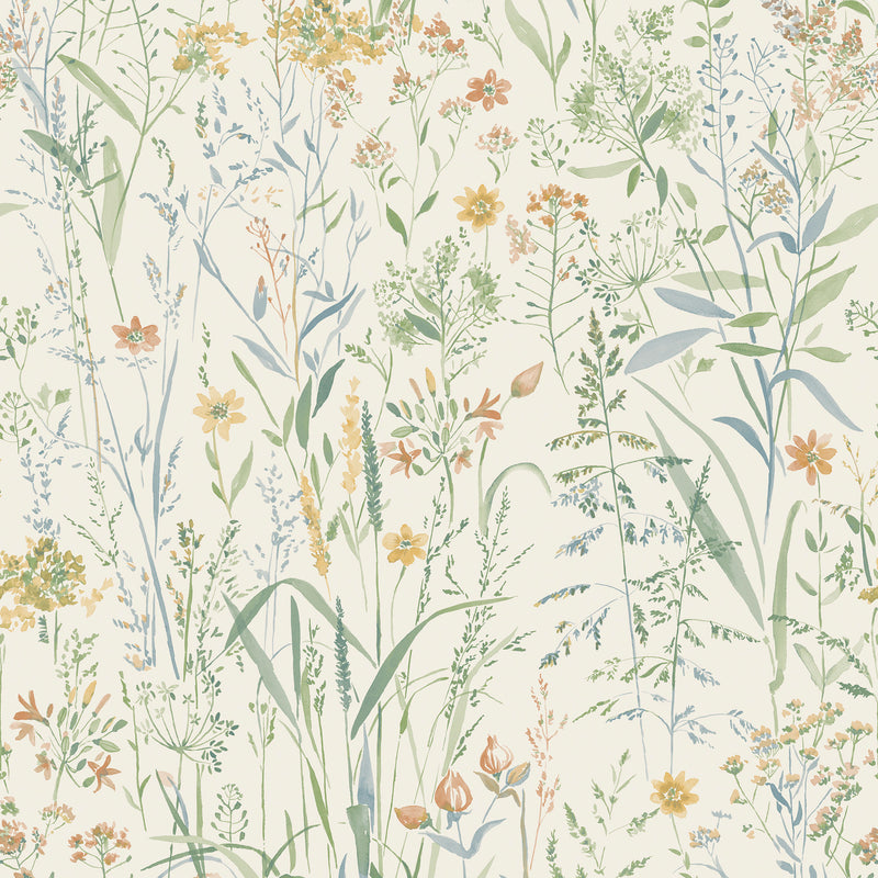 A76701 Summer Meadow Spring Floral Sage Wallpaper by Grandeco