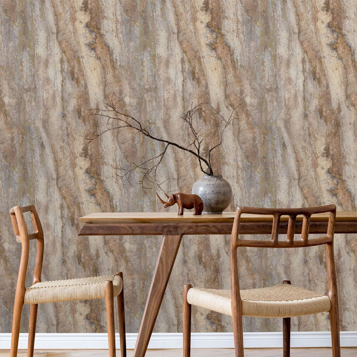 A81701 Stone Façade Rust / Slate Wallpaper by Grandeco