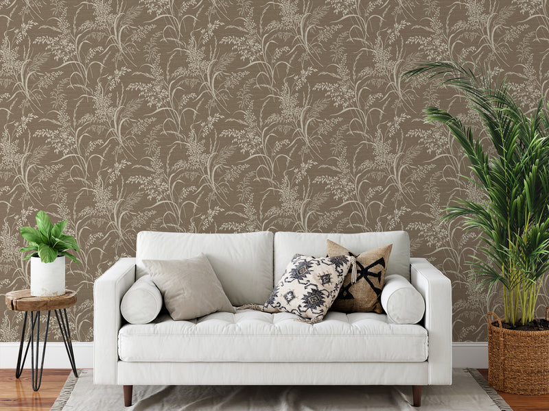 A84304 Prairie Chocolate Brown Prairie Wallpaper by Grandeco