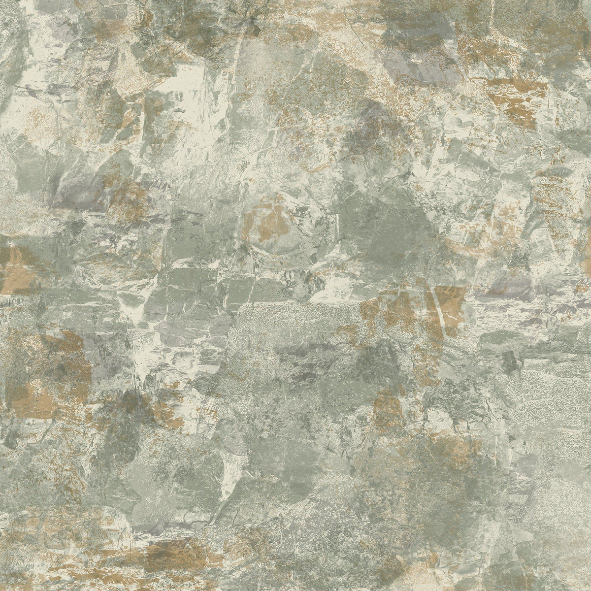 A84601 Quarry Stone Green / Grey Wallpaper by Grandeco - flat