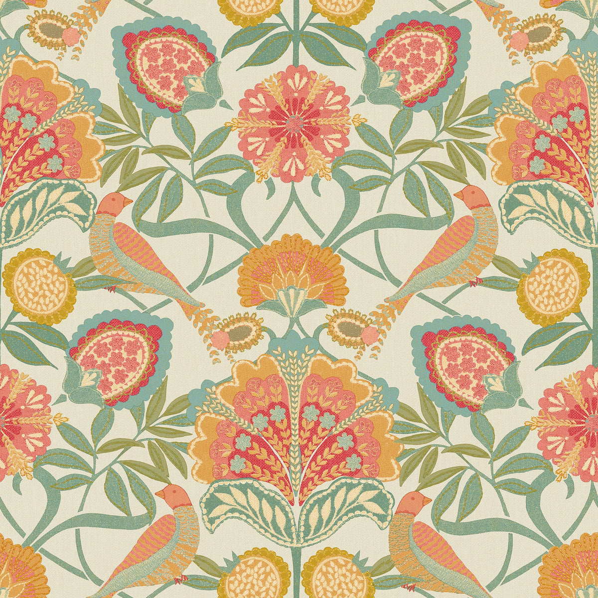 A84701 Persian Garden Multi Wallpaper by Grandeco - flat