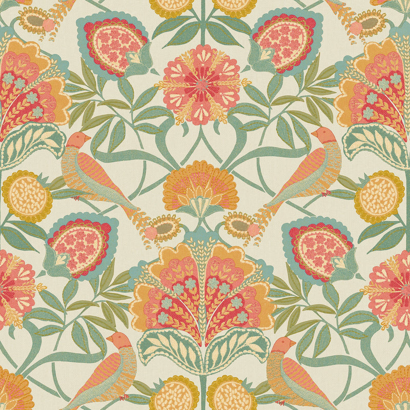 A84701 Persian Garden Multi Wallpaper by Grandeco - flat