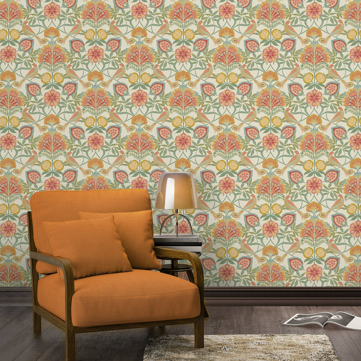 A84701 Persian Garden Multi Wallpaper by Grandeco - room
