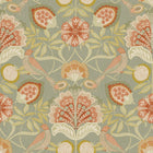 A84702 Persian Garden Sage Green Wallpaper by Grandeco - flat