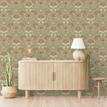 A84702 Persian Garden Sage Green Wallpaper by Grandeco - room