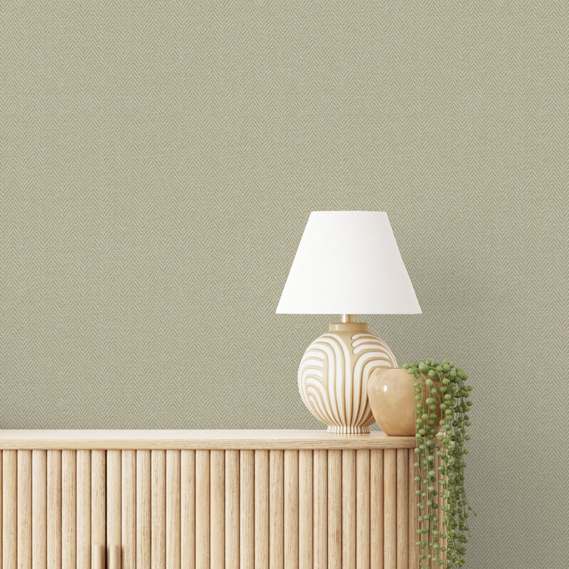 A86204 Antiga Herringbone Sage Antiga Herringbone Wallpaper by Grandeco