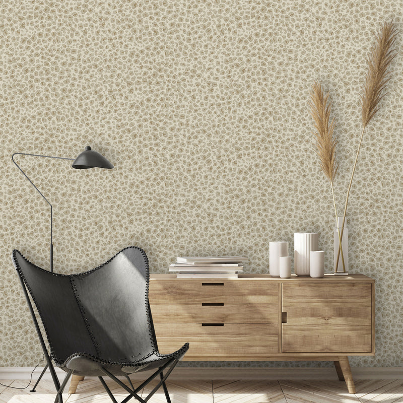 A86301 Leopard Cream & Gold Paul Moneypenny Wallpaper by Grandeco