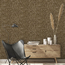 A86302 Leopard Chocolate & Gold Paul Moneypenny Wallpaper by Grandeco