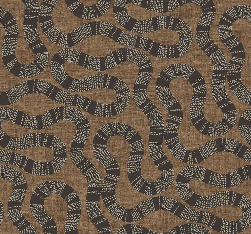 AB3001 Ophidia Brown Artifacts Wallpaper by York Wallcoverings