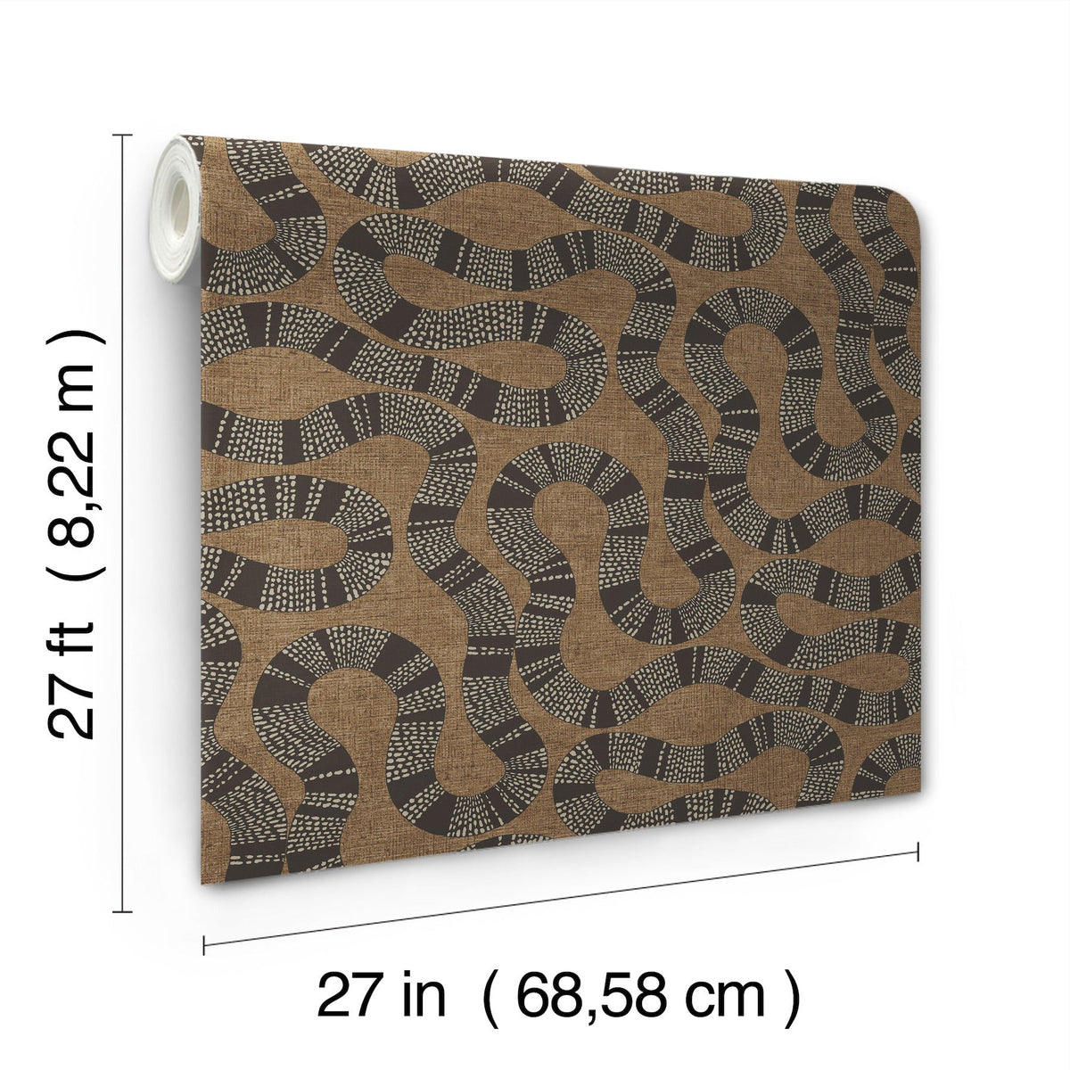 AB3001 Ophidia Brown Artifacts Wallpaper by York Wallcoverings