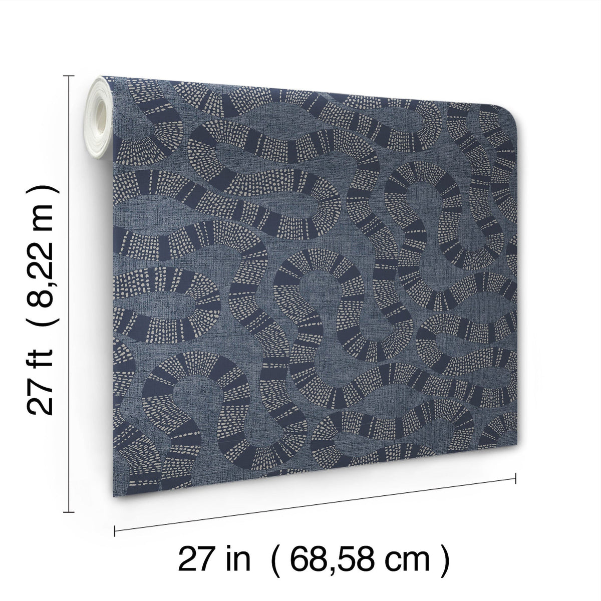 AB3002 Ophidia Navy Artifacts Wallpaper by York Wallcoverings