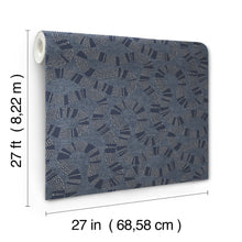 AB3002 Ophidia Navy Artifacts Wallpaper by York Wallcoverings
