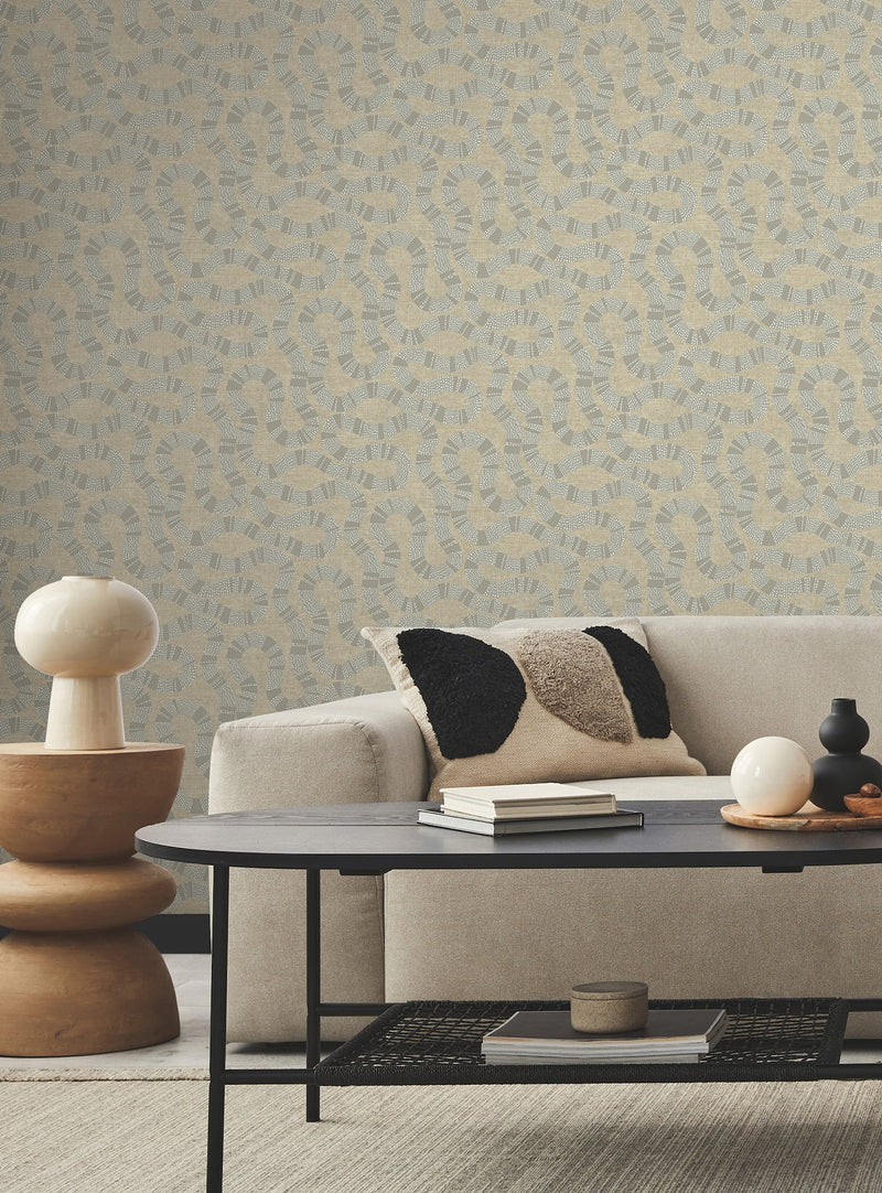 AB3003 Ophidia Taupe Artifacts Wallpaper by York Wallcoverings