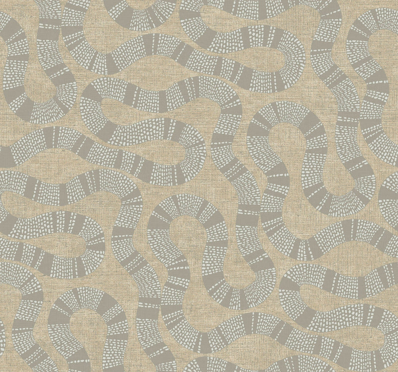 AB3003 Ophidia Taupe Artifacts Wallpaper by York Wallcoverings