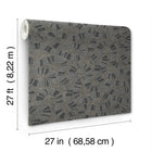 AB3004 Ophidia Black Artifacts Wallpaper by York Wallcoverings