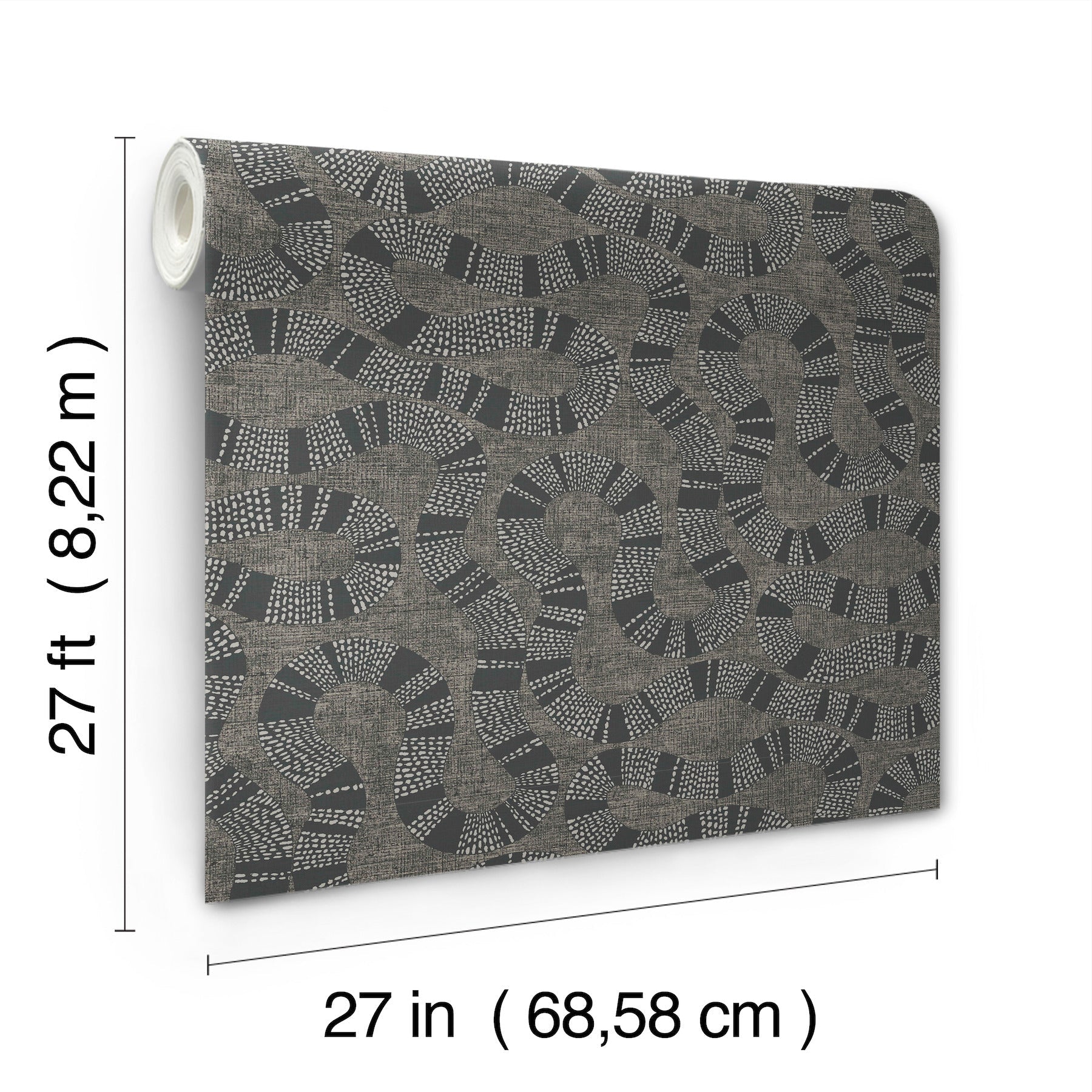 AB3004 Ophidia Black Artifacts Wallpaper by York Wallcoverings
