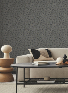 AB3004 Ophidia Black Artifacts Wallpaper by York Wallcoverings
