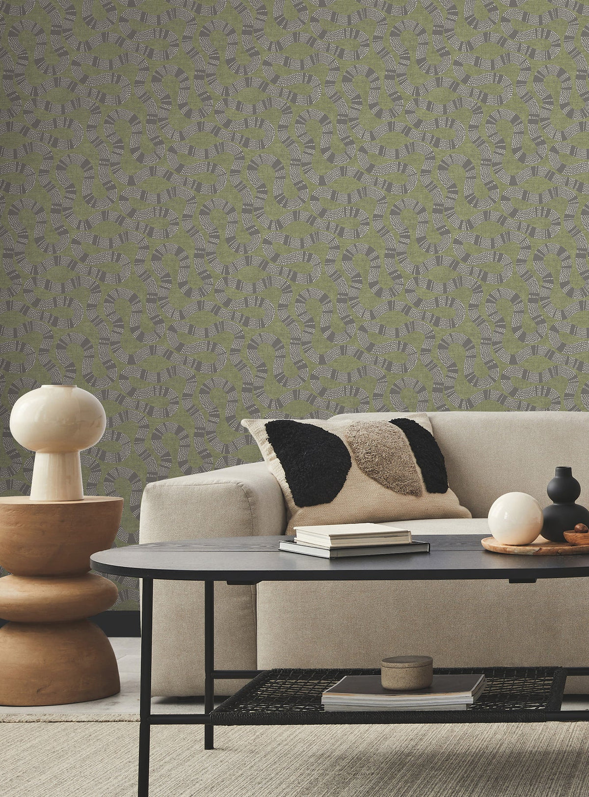 AB3005 Ophidia Olive Artifacts Wallpaper by York Wallcoverings