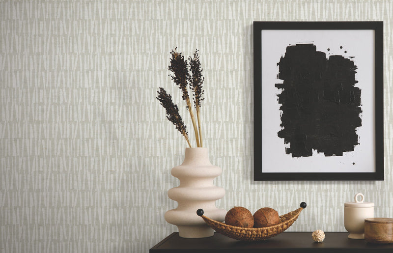 AB3043 Thatched Grey Artifacts Wallpaper by York Wallcoverings