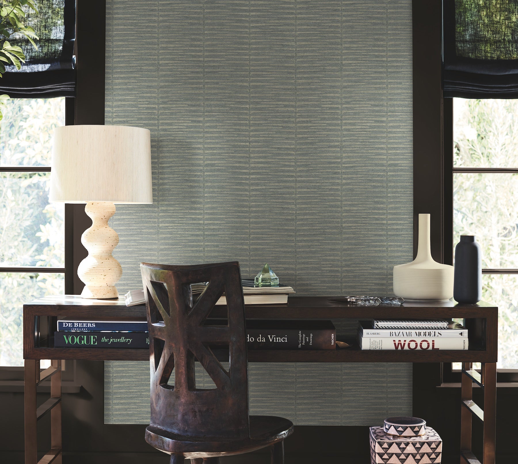 AB3054 Iringa Indigo Artifacts Wallpaper by York Wallcoverings