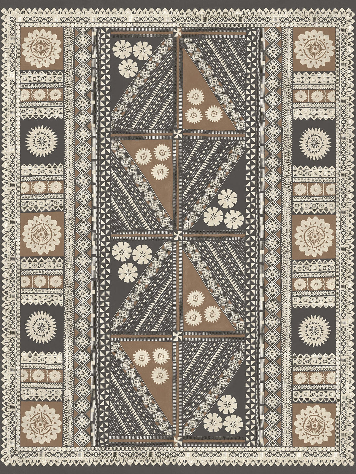 AB3057M Tapa Sienna Artifacts Mural by York Wallcoverings