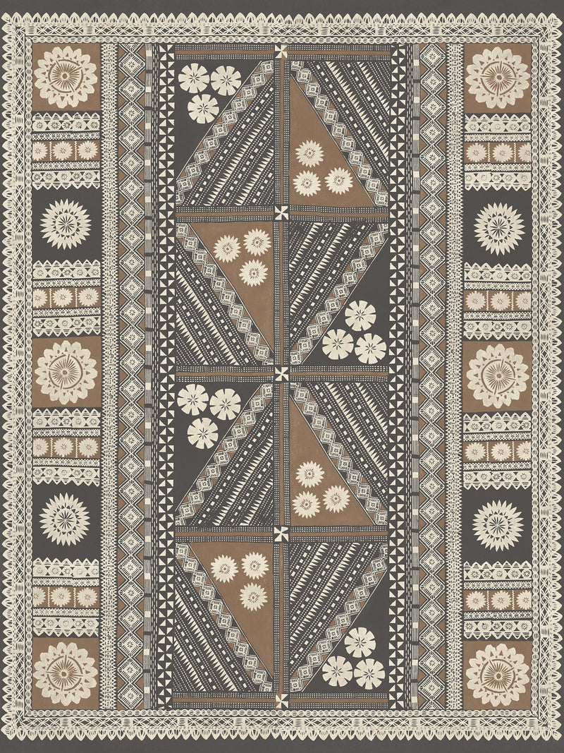 AB3057M Tapa Sienna Artifacts Mural by York Wallcoverings