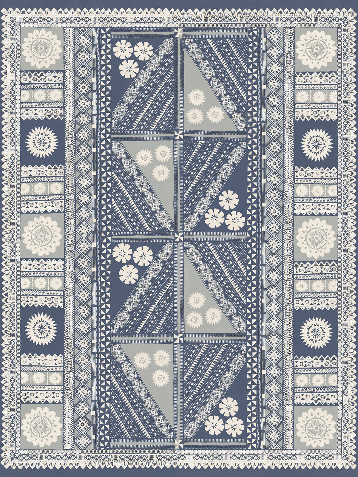 AB3058M Tapa Indigo Artifacts Mural by York Wallcoverings