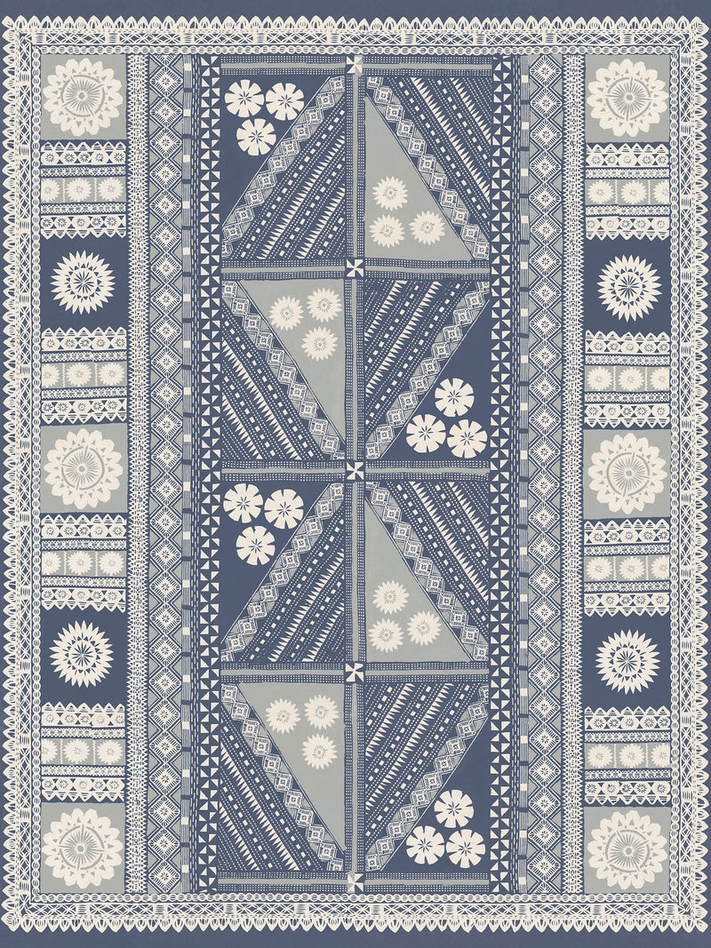 AB3058M Tapa Indigo Artifacts Mural by York Wallcoverings