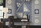 AB3058M Tapa Indigo Artifacts Mural by York Wallcoverings