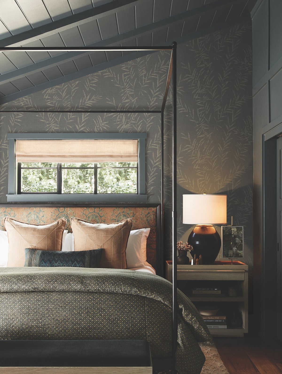 AB3061 Allerton Bamboo Black Artifacts Wallpaper by York Wallcoverings