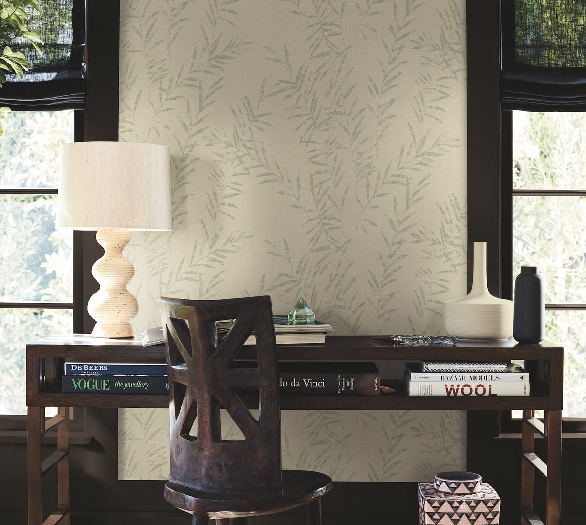 AB3063 Allerton Bamboo Linen Artifacts Wallpaper by York Wallcoverings
