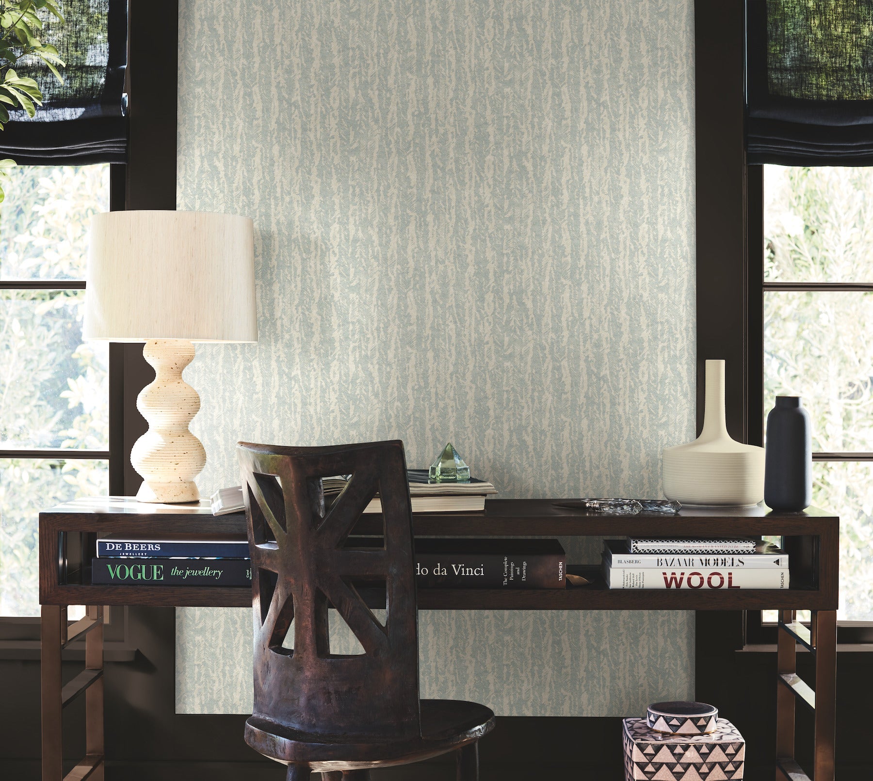 AB3072 Juju Sky Blue Artifacts Wallpaper by York Wallcoverings