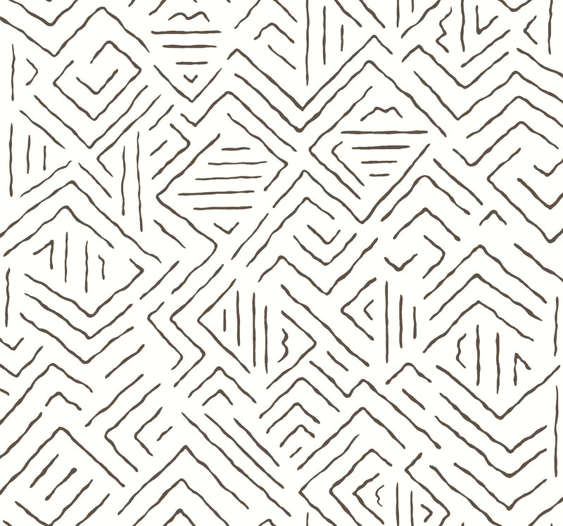 AB3081 Sirih Black Artifacts Wallpaper by York Wallcoverings