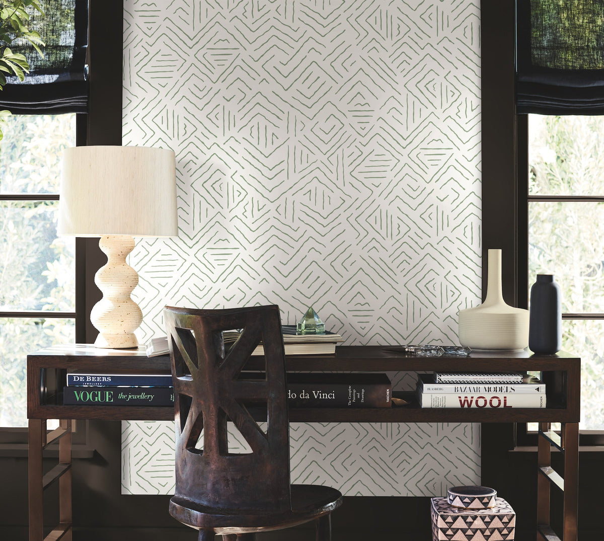 AB3082 Sirih Sage Artifacts Wallpaper by York Wallcoverings