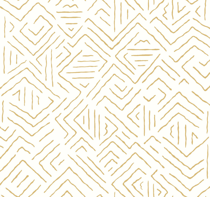 AB3084 Sirih Ochre Artifacts Wallpaper by York Wallcoverings