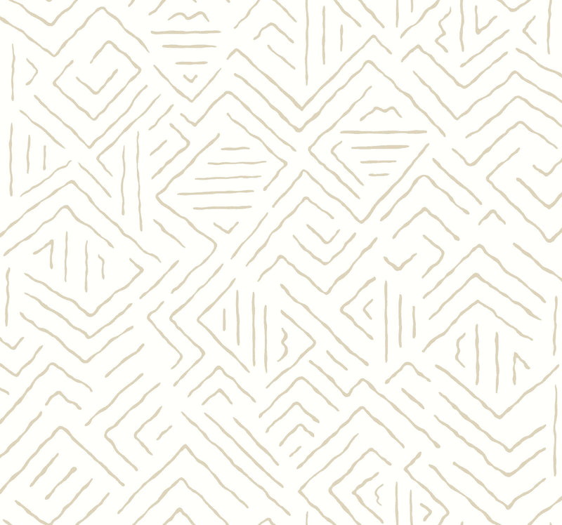 AB3085 Sirih Beige Artifacts Wallpaper by York Wallcoverings