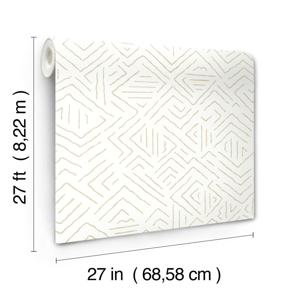 AB3085 Sirih Beige Artifacts Wallpaper by York Wallcoverings