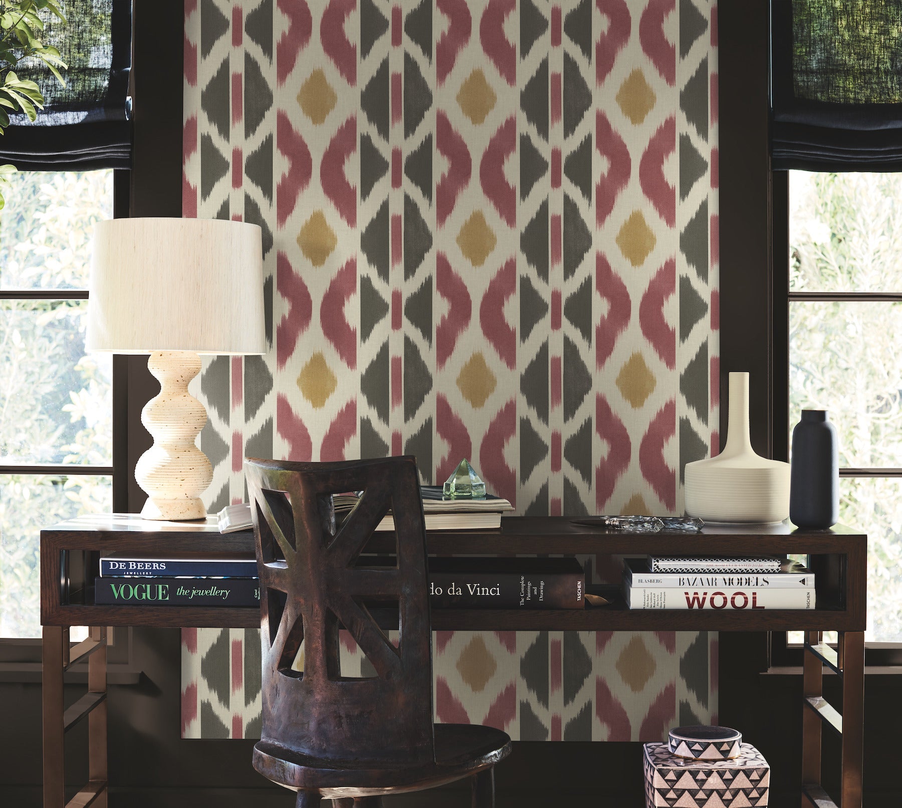 AB3091 Patan Ruby Artifacts Wallpaper by York Wallcoverings