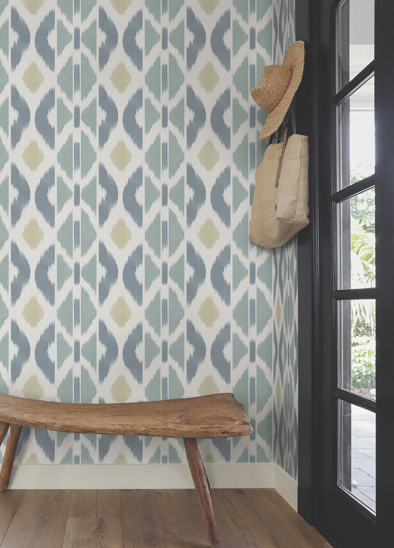 AB3094 Patan Denim Artifacts Wallpaper by York Wallcoverings