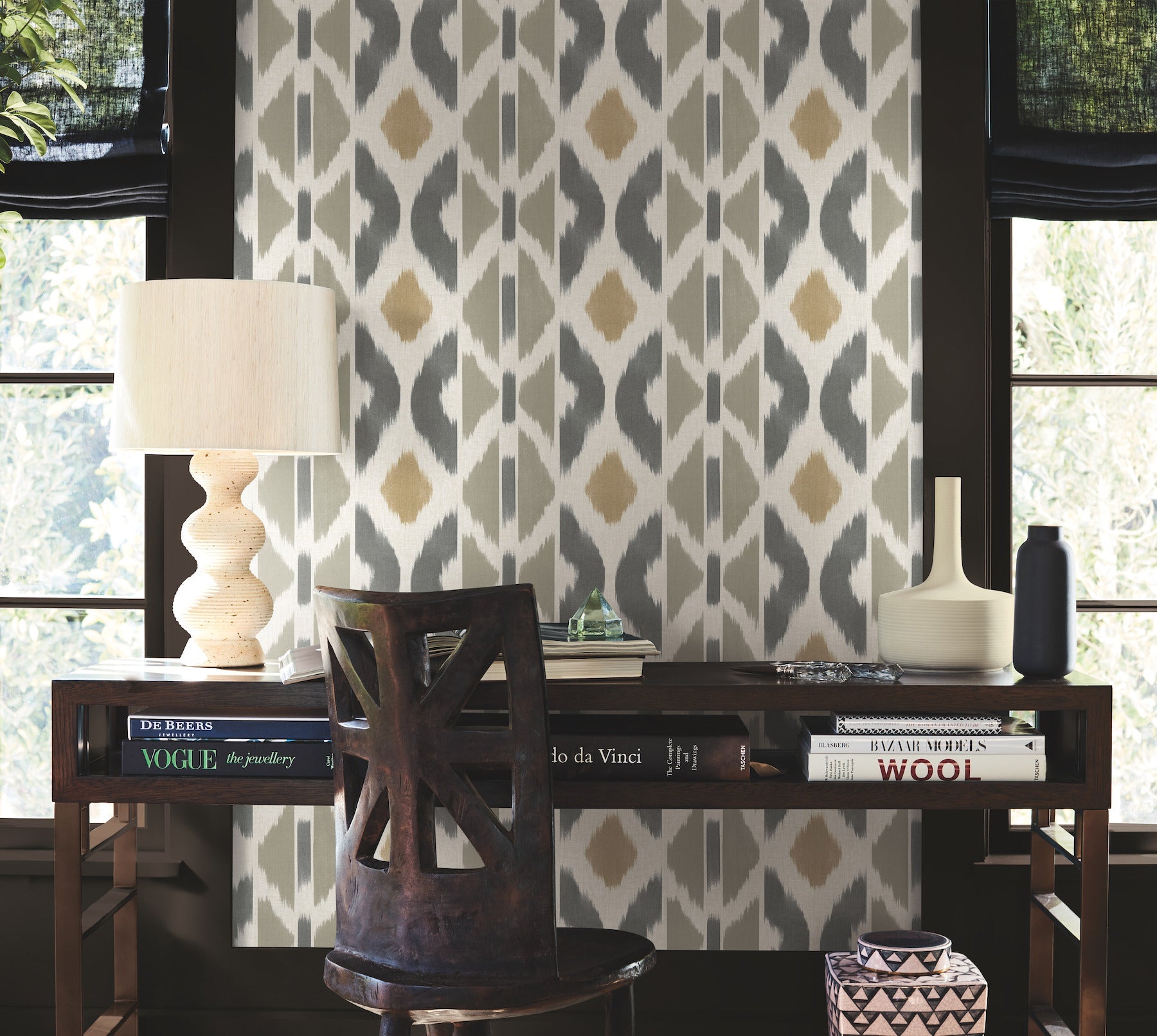 AB3095 Patan Taupe Artifacts Wallpaper by York Wallcoverings