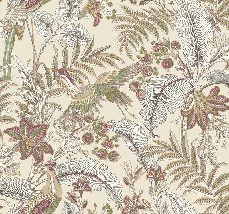 AB3101 Heronwood Mulberry Artifacts Wallpaper by York Wallcoverings