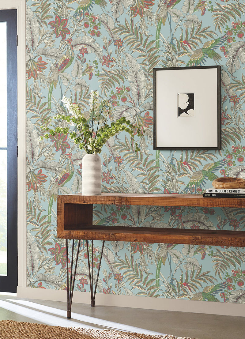 AB3102 Heronwood Sky Blue Artifacts Wallpaper by York Wallcoverings