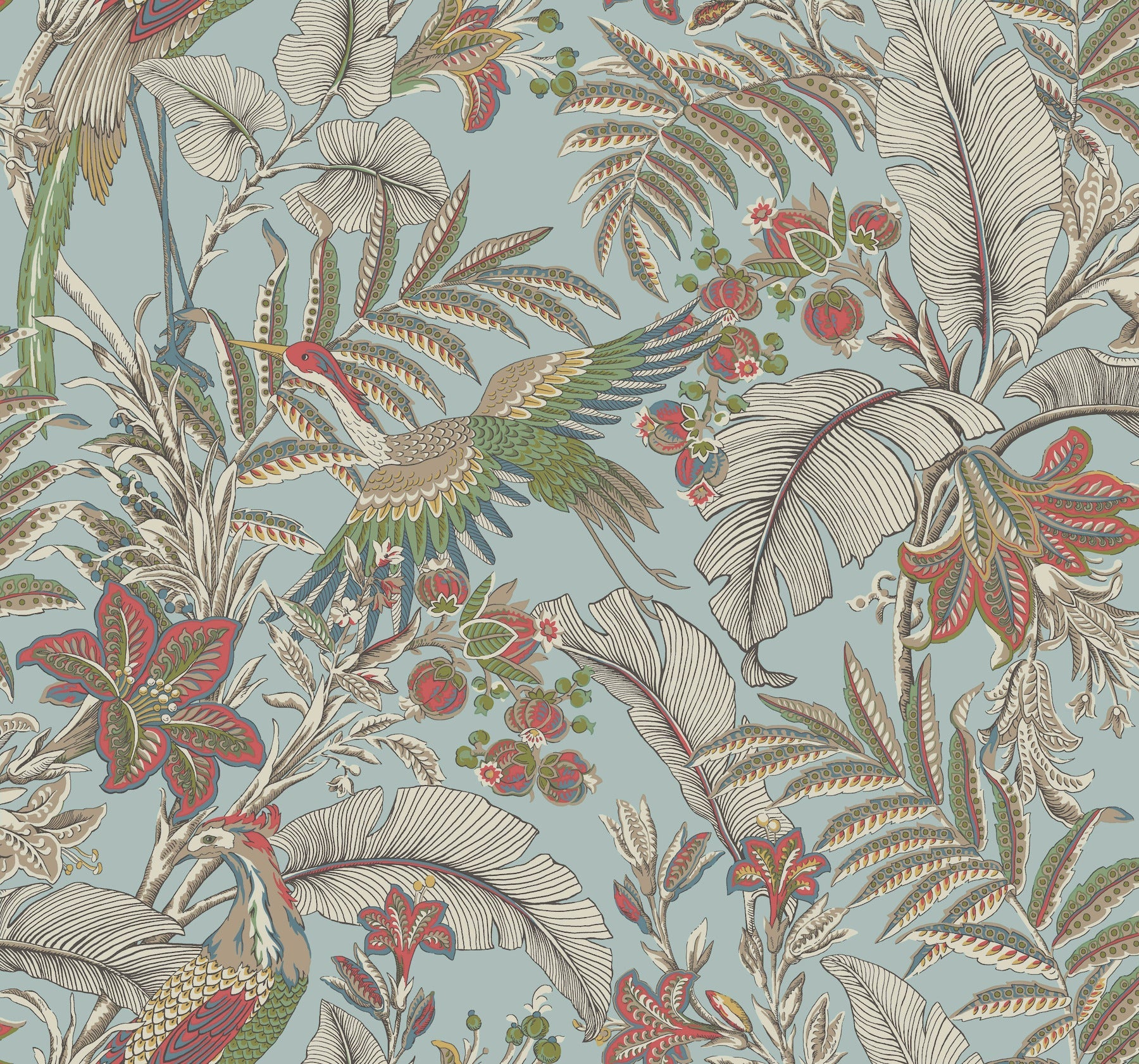AB3102 Heronwood Sky Blue Artifacts Wallpaper by York Wallcoverings