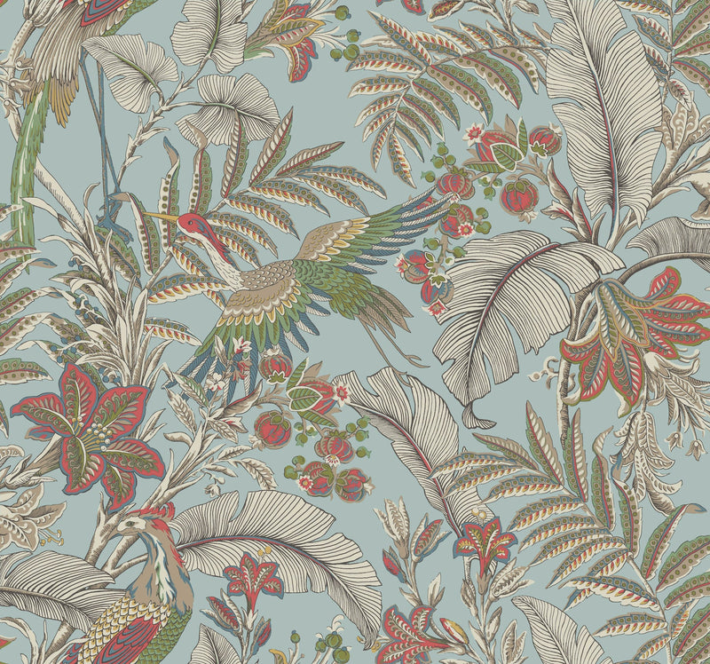 AB3102 Heronwood Sky Blue Artifacts Wallpaper by York Wallcoverings