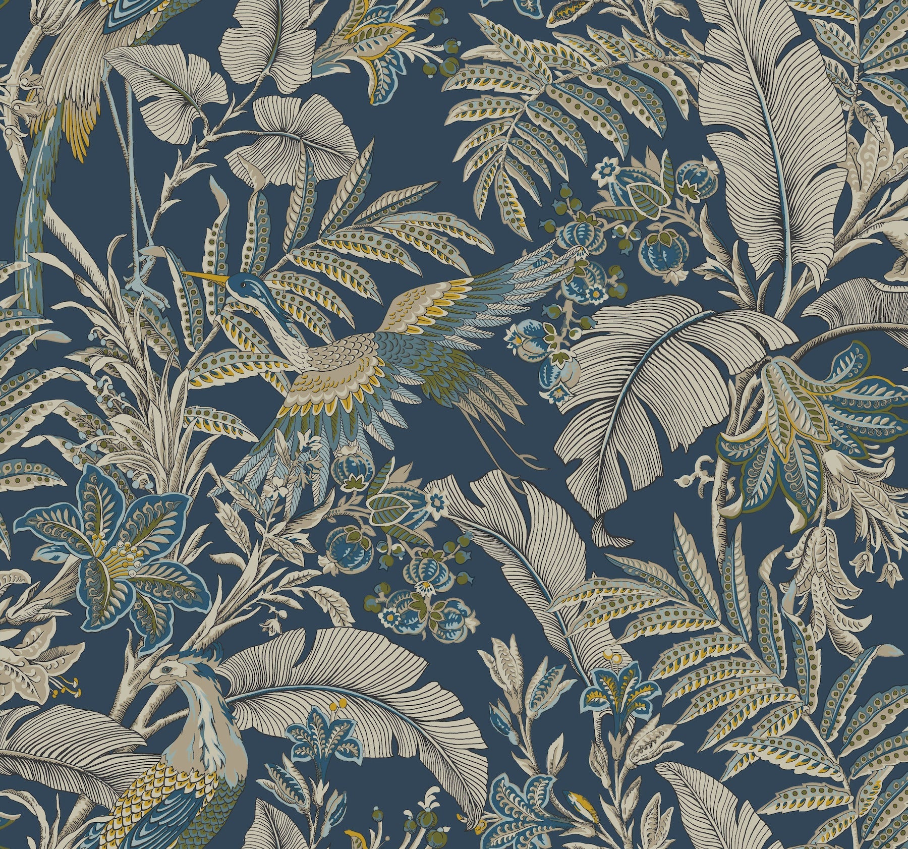 AB3103 Heronwood Navy Artifacts Wallpaper by York Wallcoverings