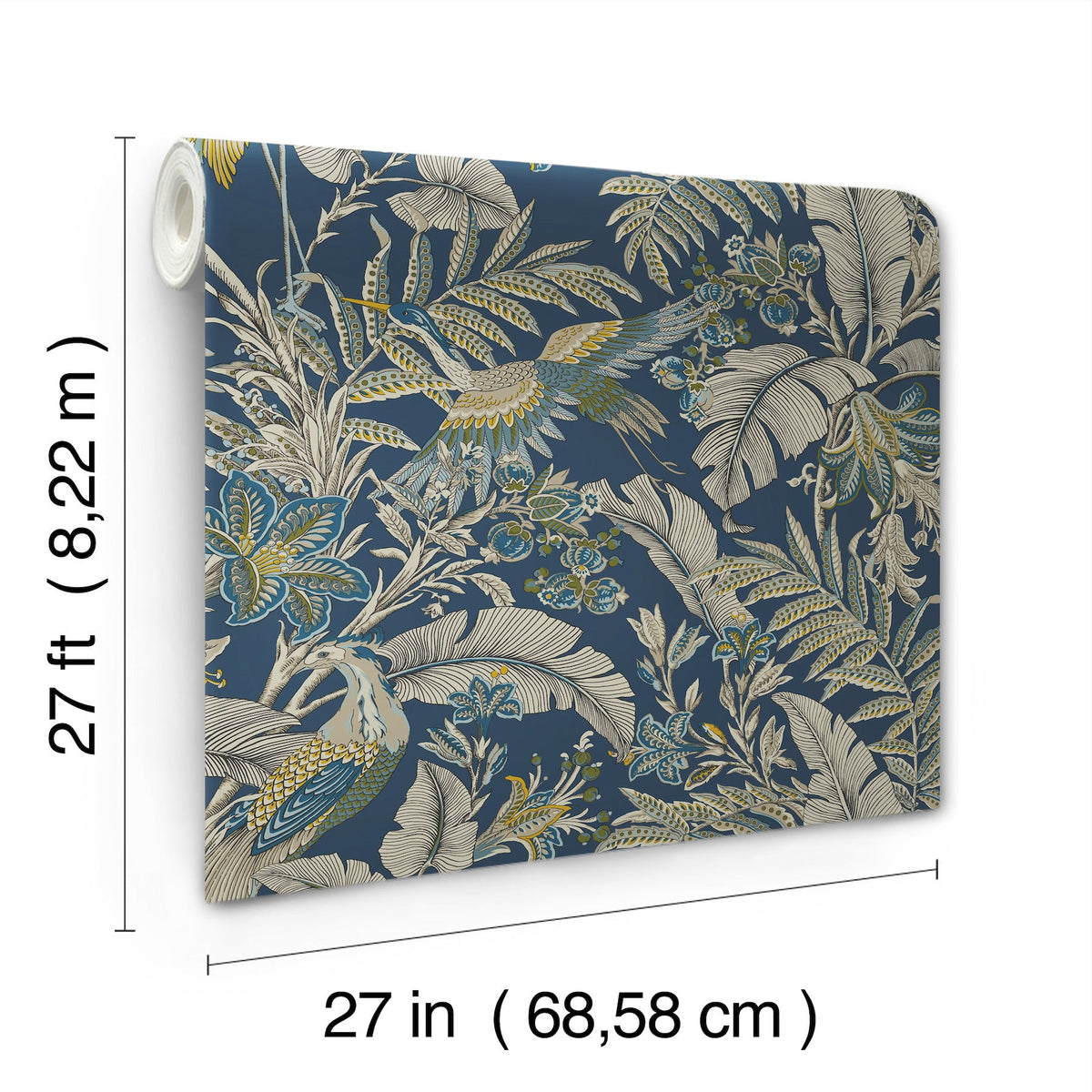 AB3103 Heronwood Navy Artifacts Wallpaper by York Wallcoverings