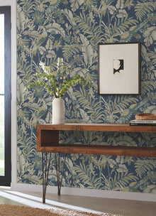 AB3103 Heronwood Navy Artifacts Wallpaper by York Wallcoverings