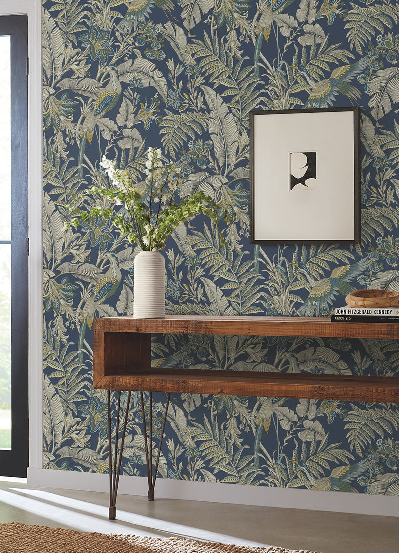 AB3103 Heronwood Navy Artifacts Wallpaper by York Wallcoverings