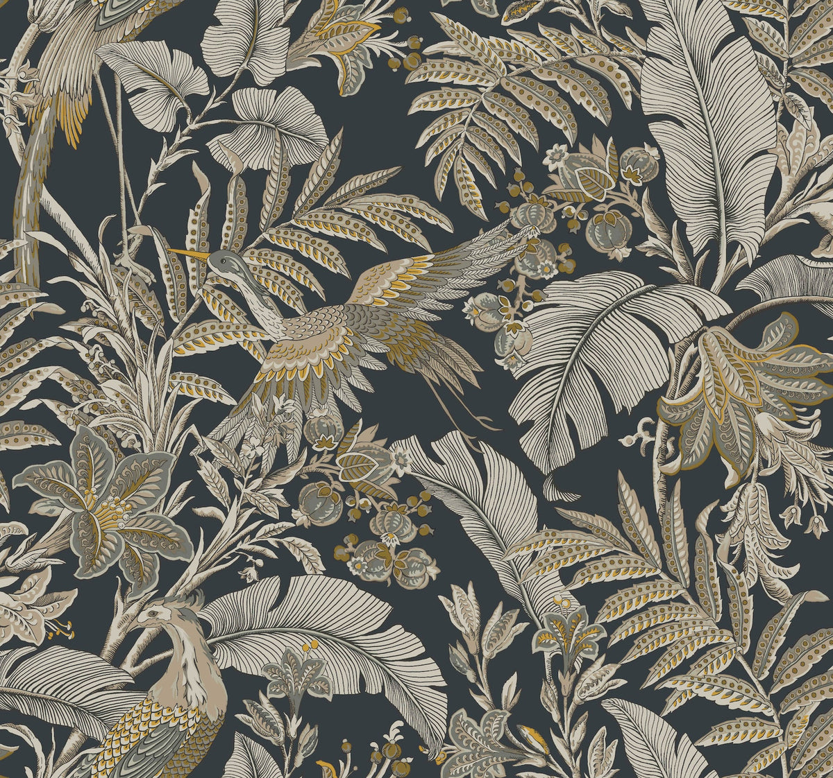AB3104 Heronwood Black Artifacts Wallpaper by York Wallcoverings