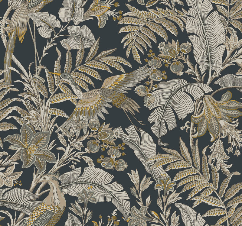 AB3104 Heronwood Black Artifacts Wallpaper by York Wallcoverings